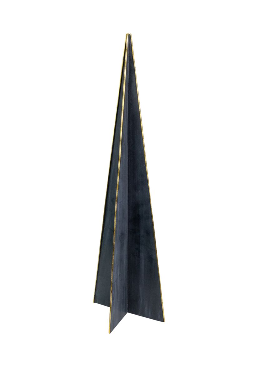 20Inch Blue and Gold Triangular Christmas Tree Tabletop Decor