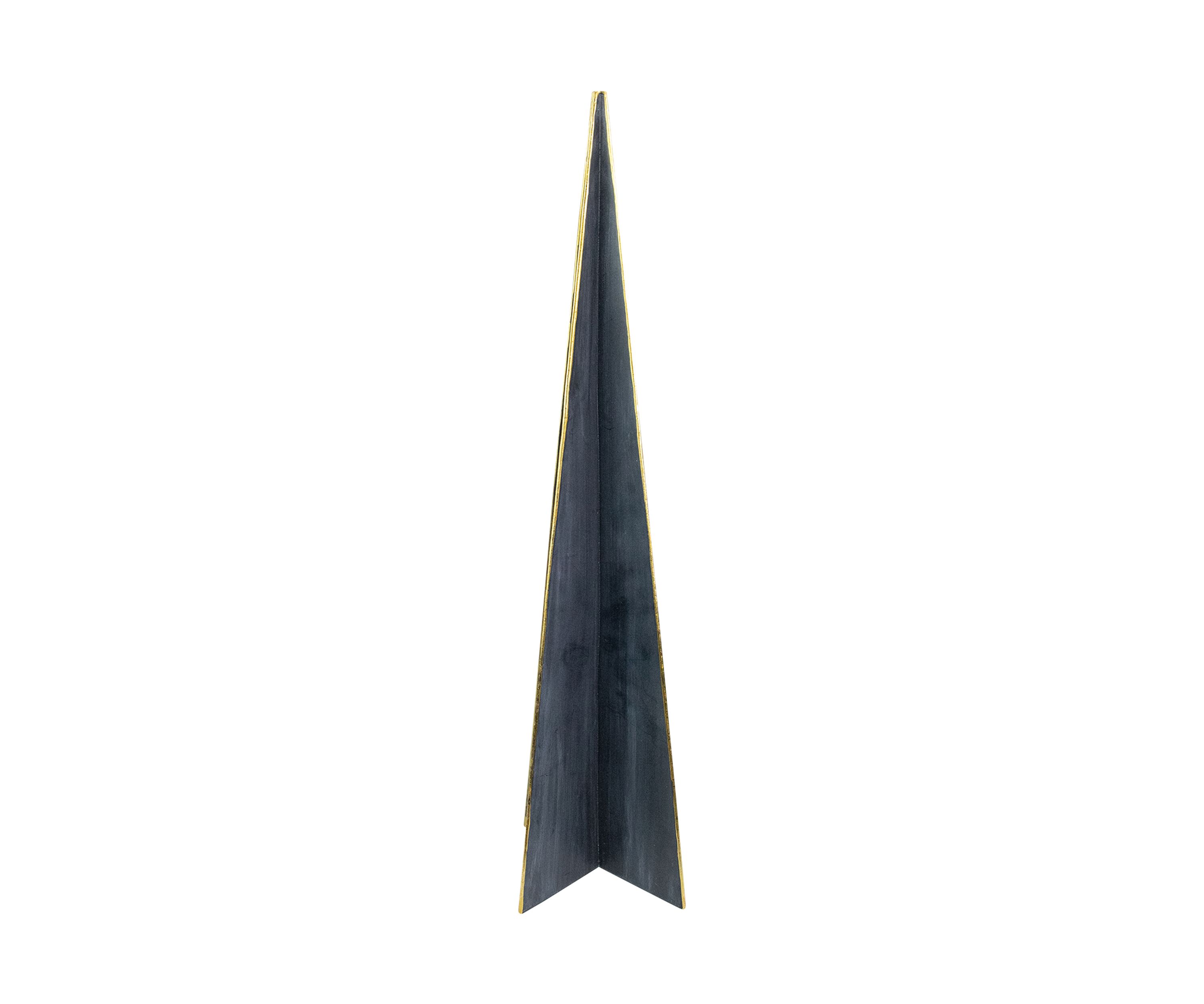20Inch Blue and Gold Triangular Christmas Tree Tabletop Decor
