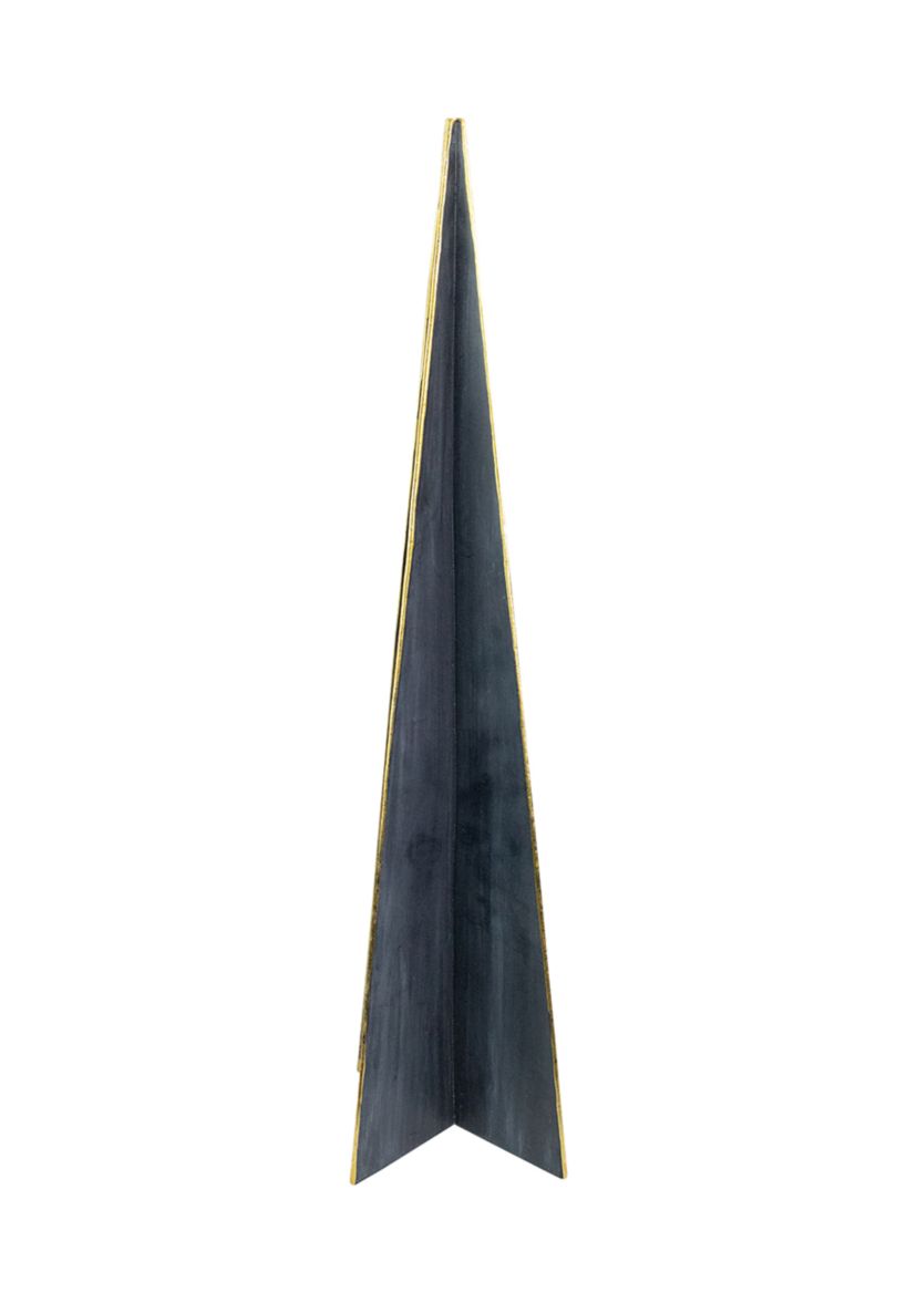 20Inch Blue and Gold Triangular Christmas Tree Tabletop Decor