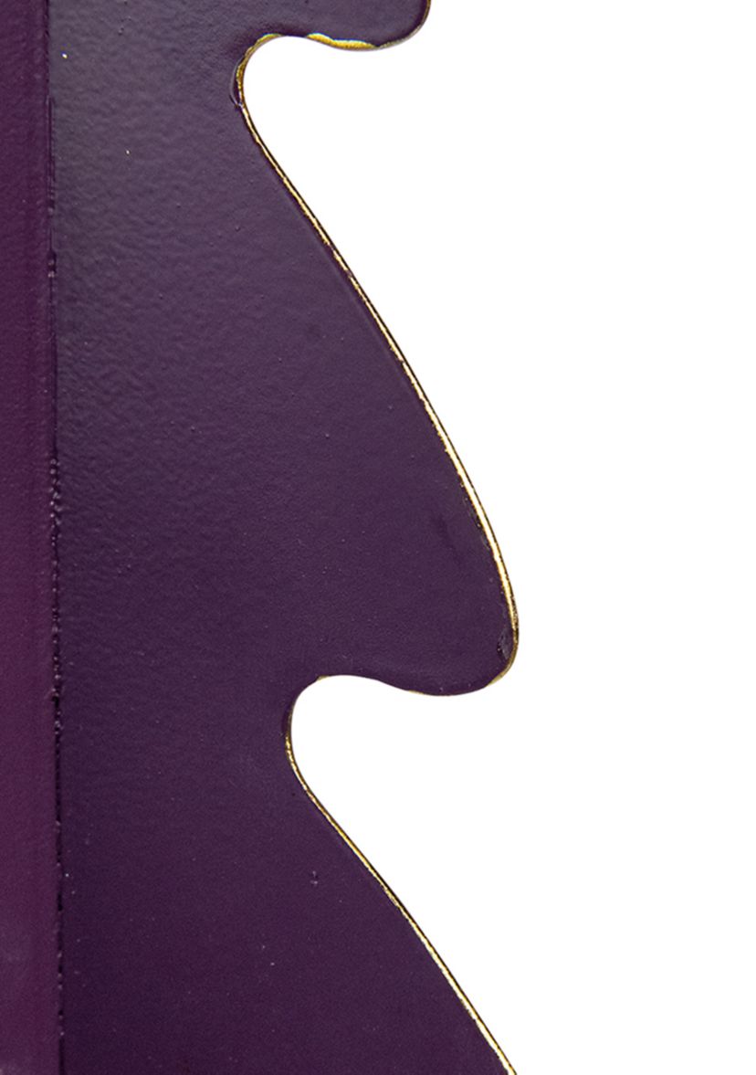12Inch Purple Triangular Christmas Tree with a Curved Design Tabletop Decor