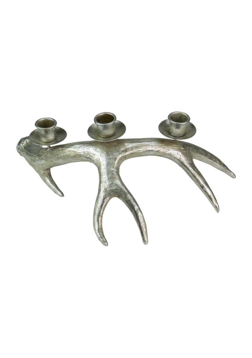 12Inch Champagne Deer Antler Christmas Taper Candle Holder