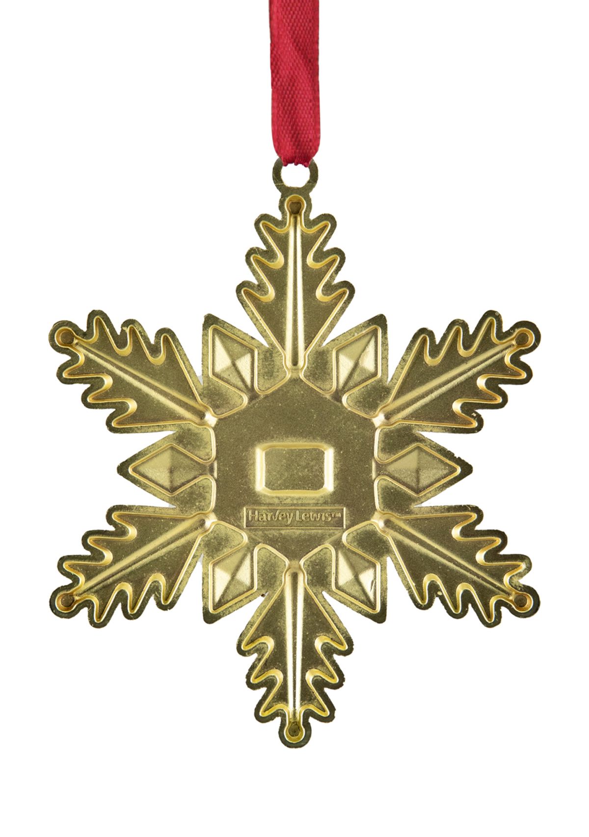 3.5Inch Gold Brass-Plated Snowflake Christmas Ornament with European Crystals