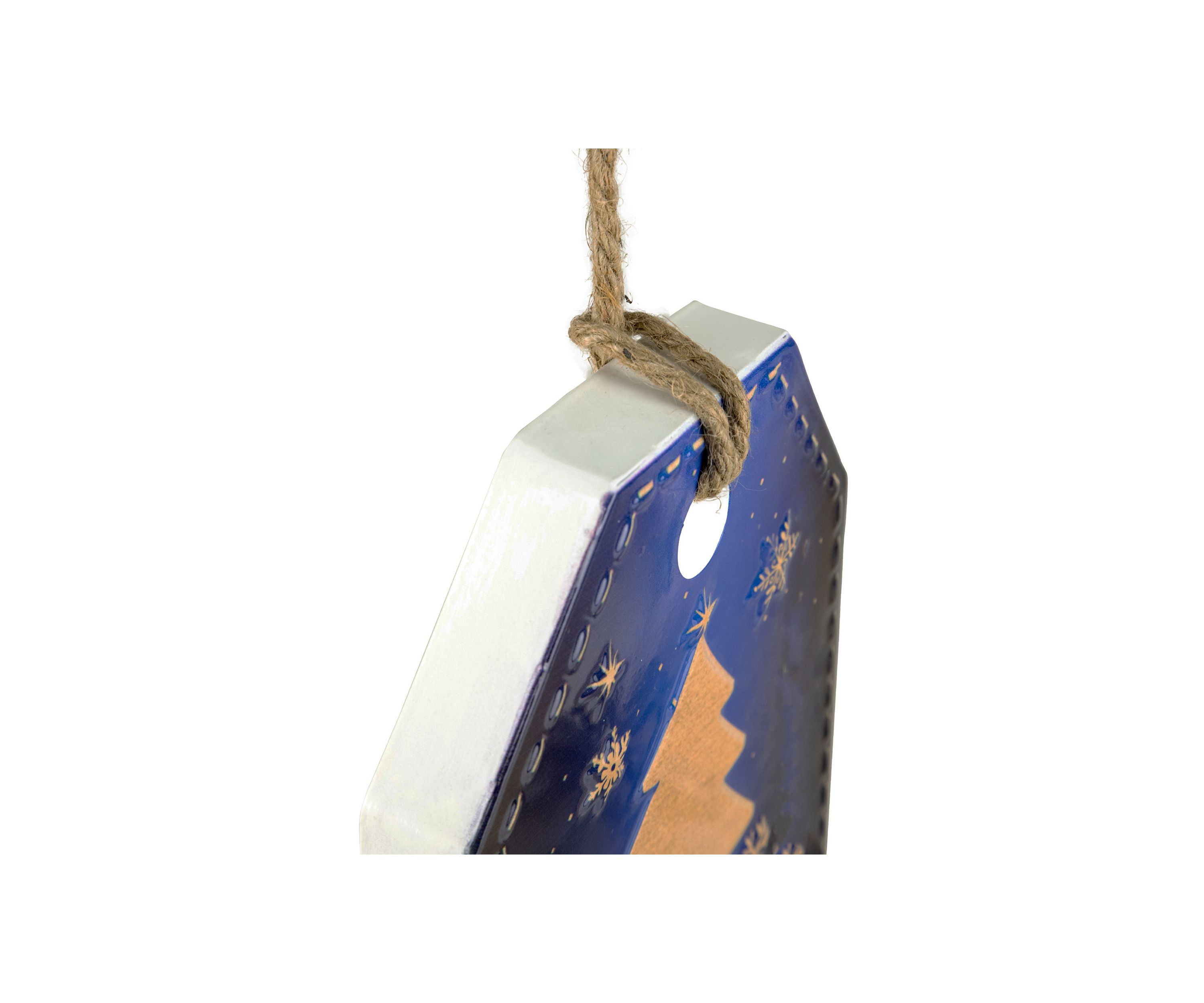 12.25Inch Tis the Season to Sparkle Blue Christmas Gift Tag Wall Decoration