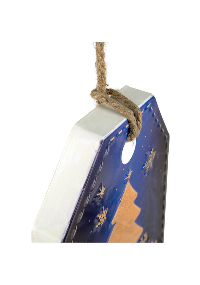 12.25Inch Tis the Season to Sparkle Blue Christmas Gift Tag Wall Decoration