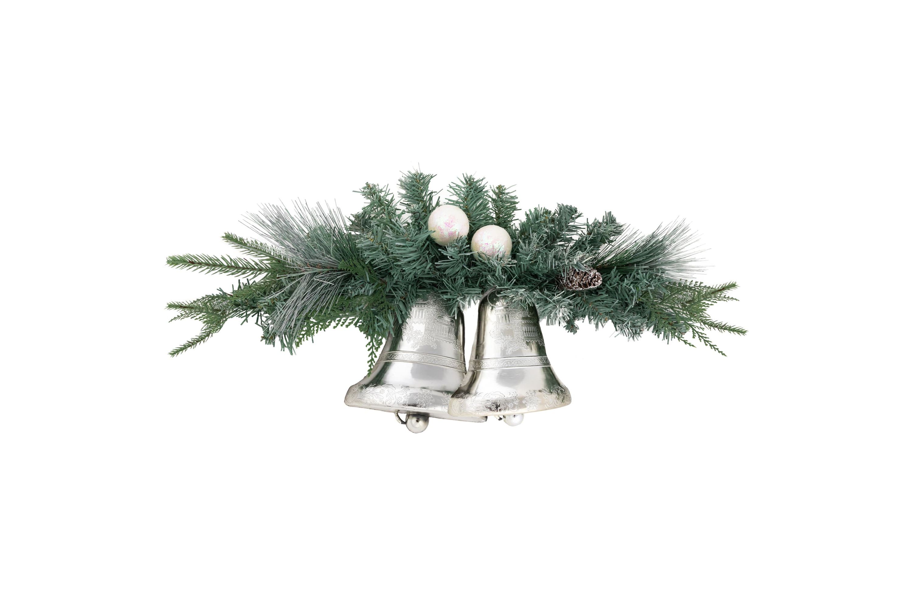 18inch Decorated Pine Artificial Christmas Swag with Silver Bells