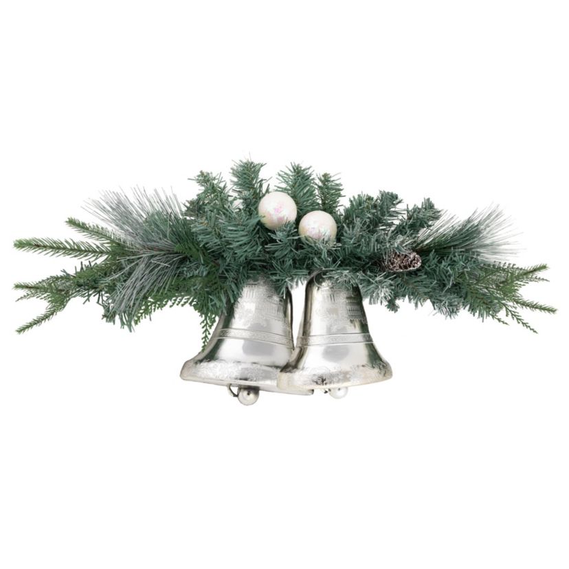 18inch Decorated Pine Artificial Christmas Swag with Silver Bells