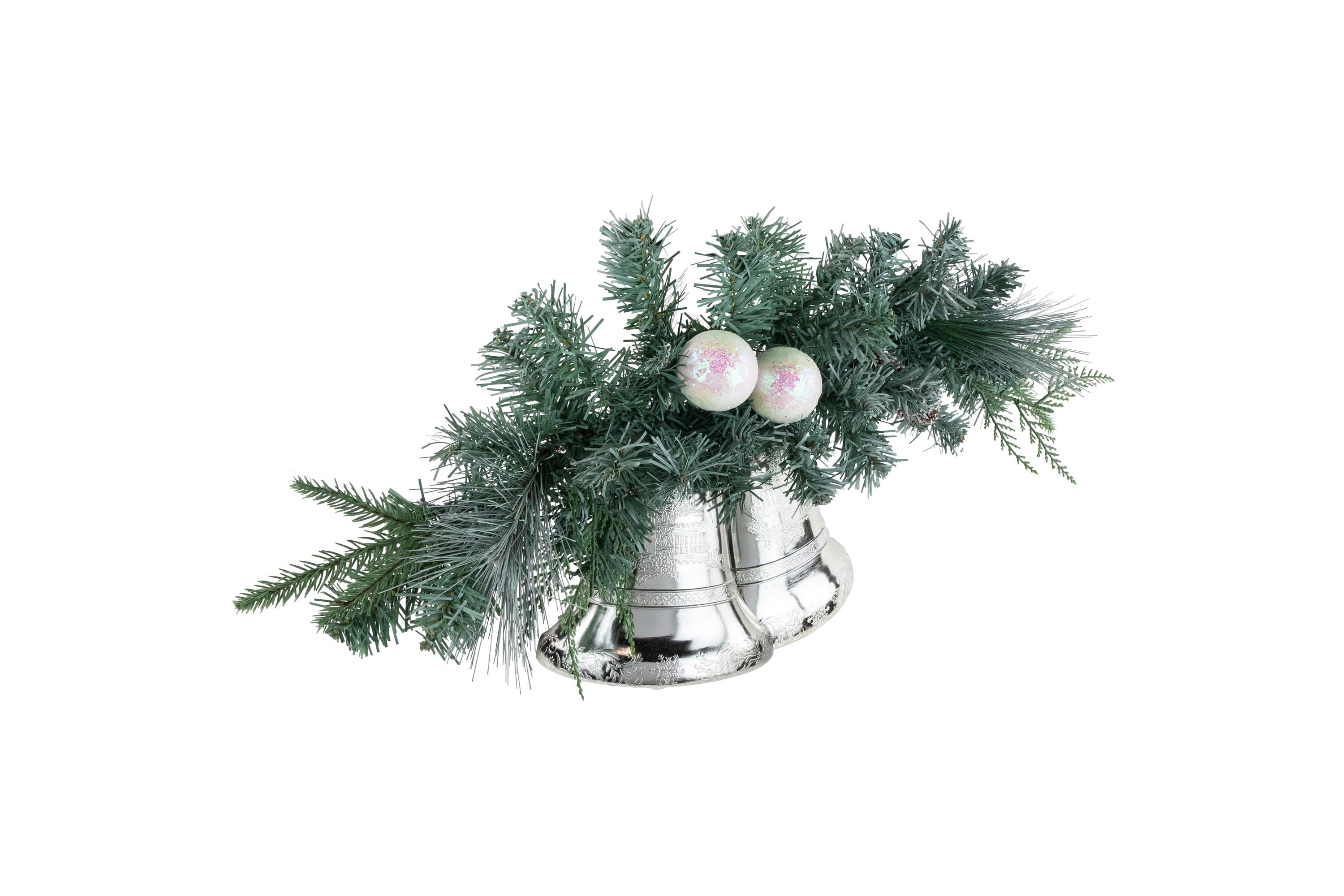 18inch Decorated Pine Artificial Christmas Swag with Silver Bells