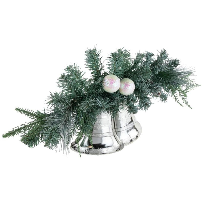 18inch Decorated Pine Artificial Christmas Swag with Silver Bells
