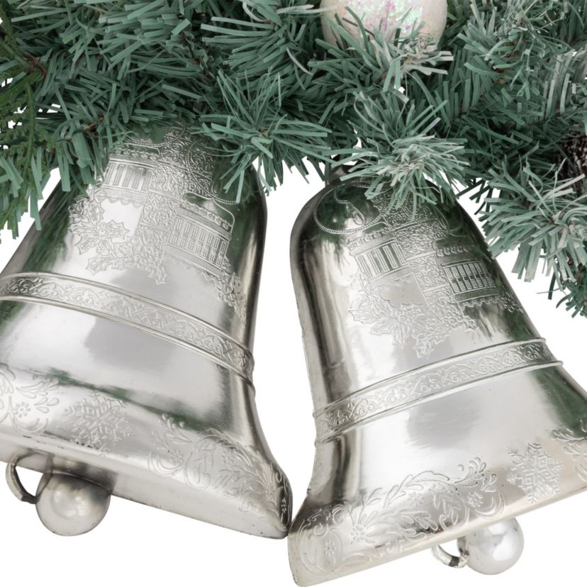 18inch Decorated Pine Artificial Christmas Swag with Silver Bells
