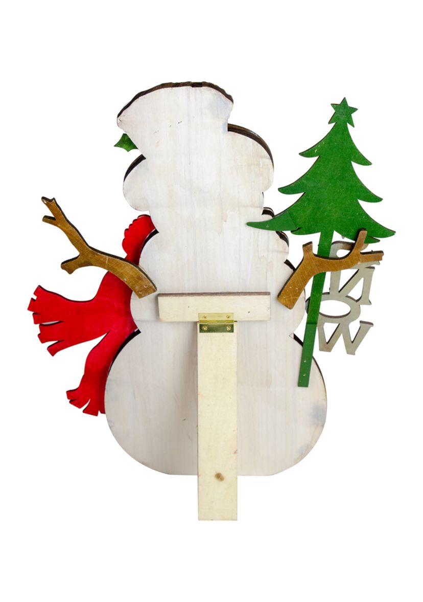 18Inch Snowman with Snow Sign Wooden Christmas Decoration
