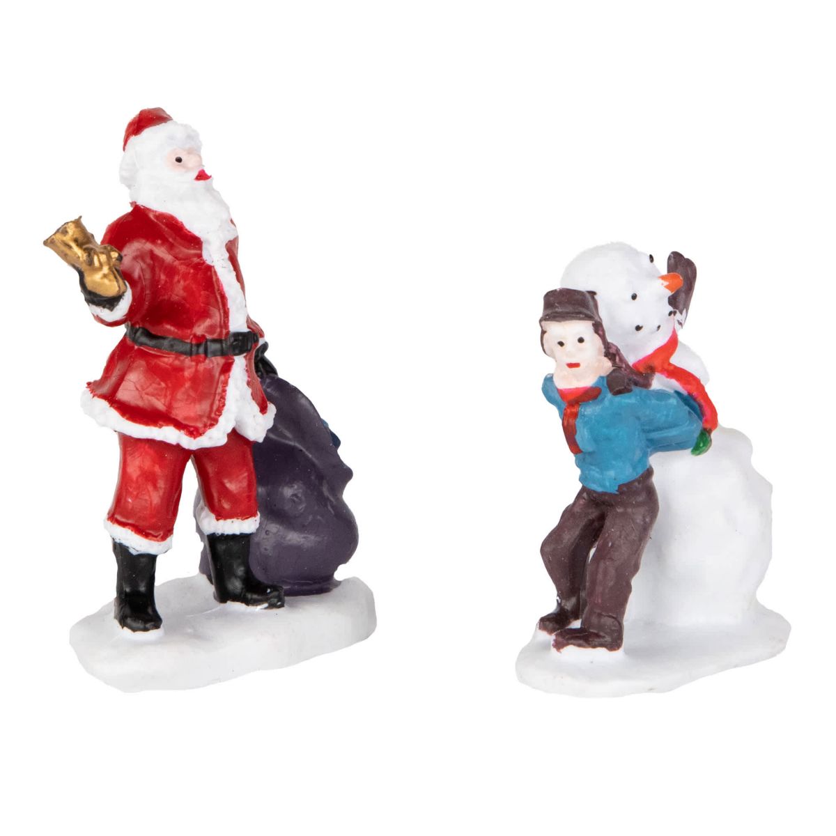 7-Piece Christmas Village Figurine and Tree Display Set