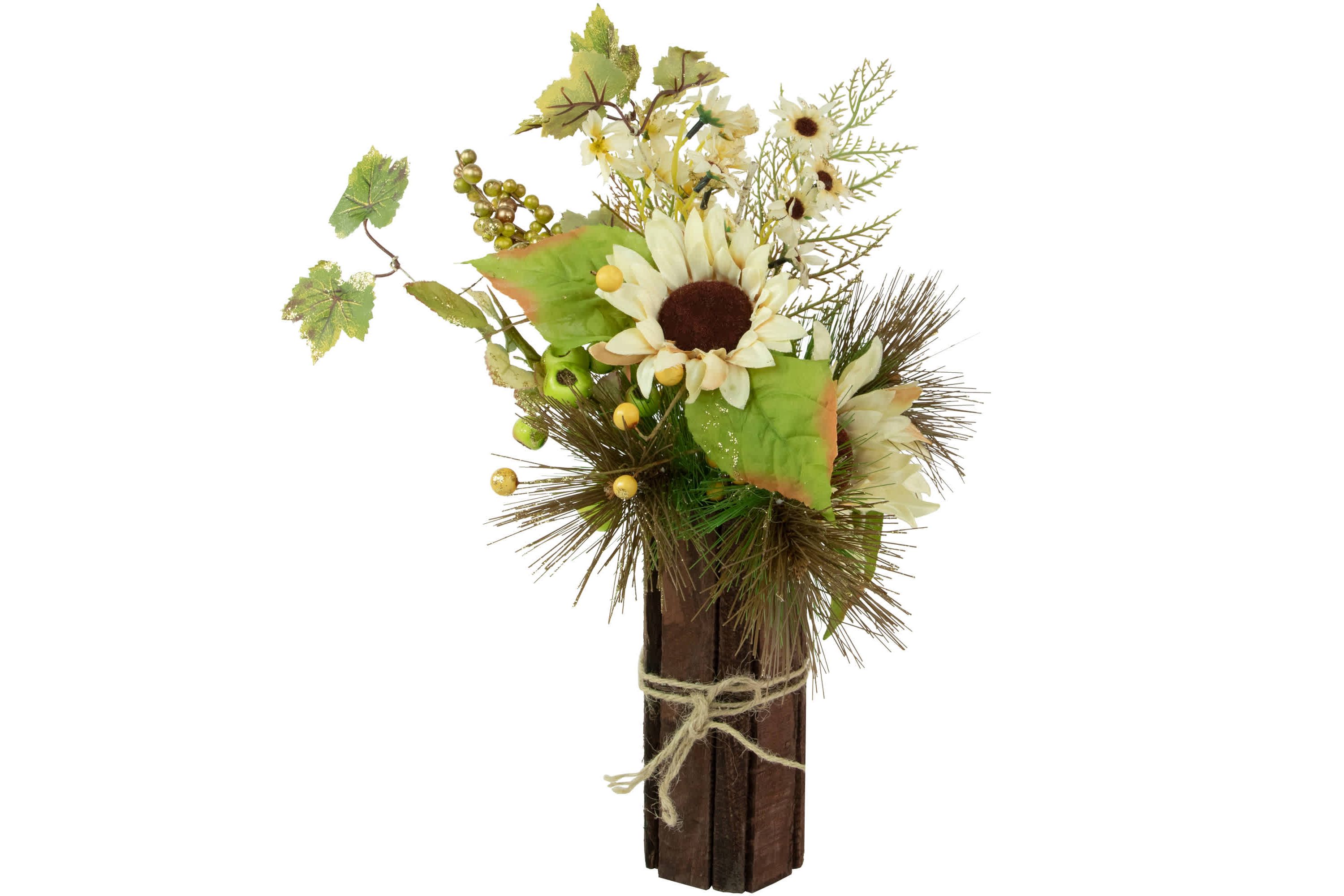 16" Sunflowers and Berries Artificial Fall Harvest Floral Decoration