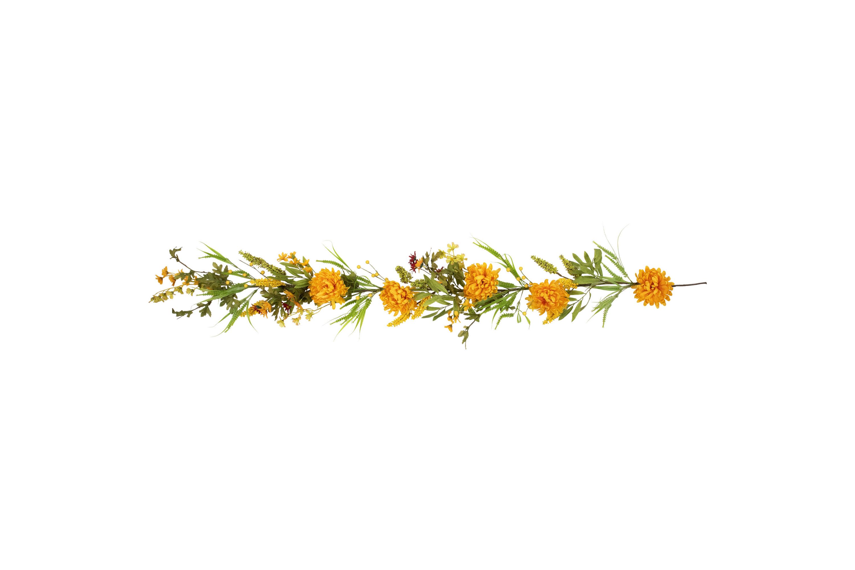 5 x 10" Orange Peony Artificial Fall Harvest Garland  Unlit