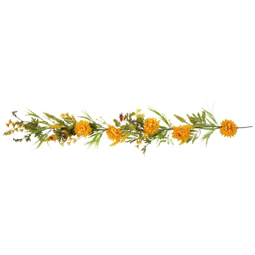 5 x 10" Orange Peony Artificial Fall Harvest Garland  Unlit