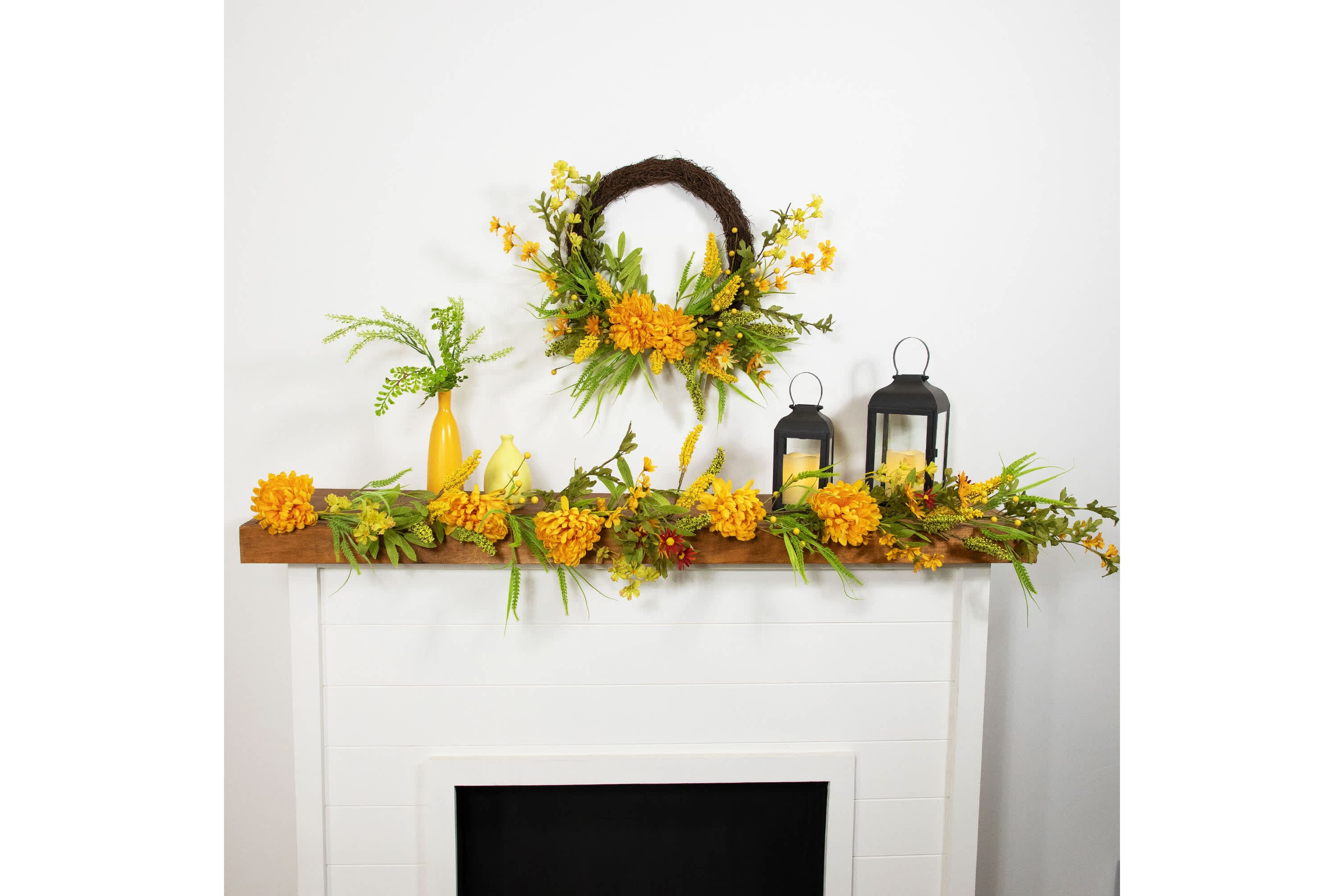 5 x 10" Orange Peony Artificial Fall Harvest Garland  Unlit