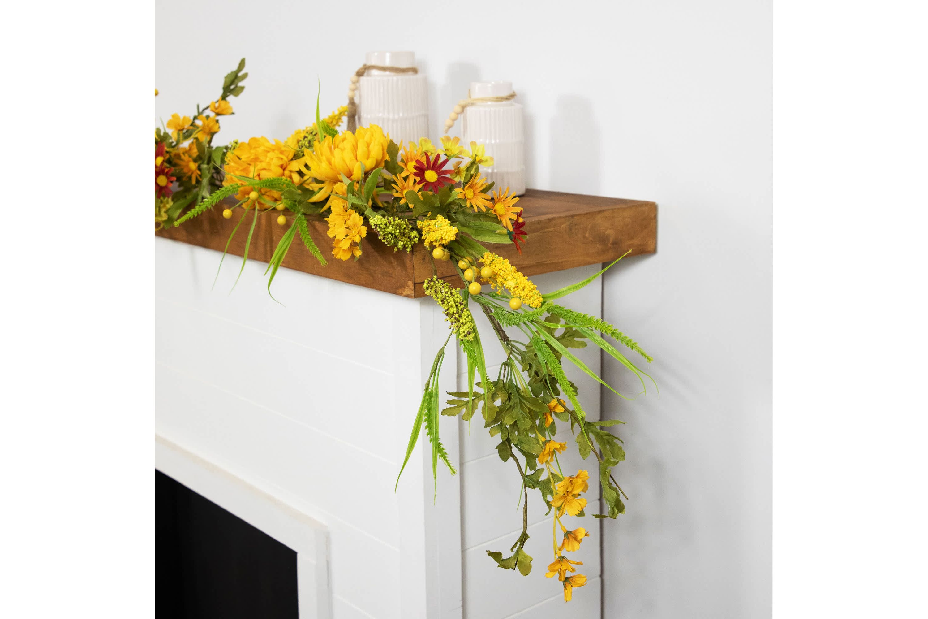 5 x 10" Orange Peony Artificial Fall Harvest Garland  Unlit