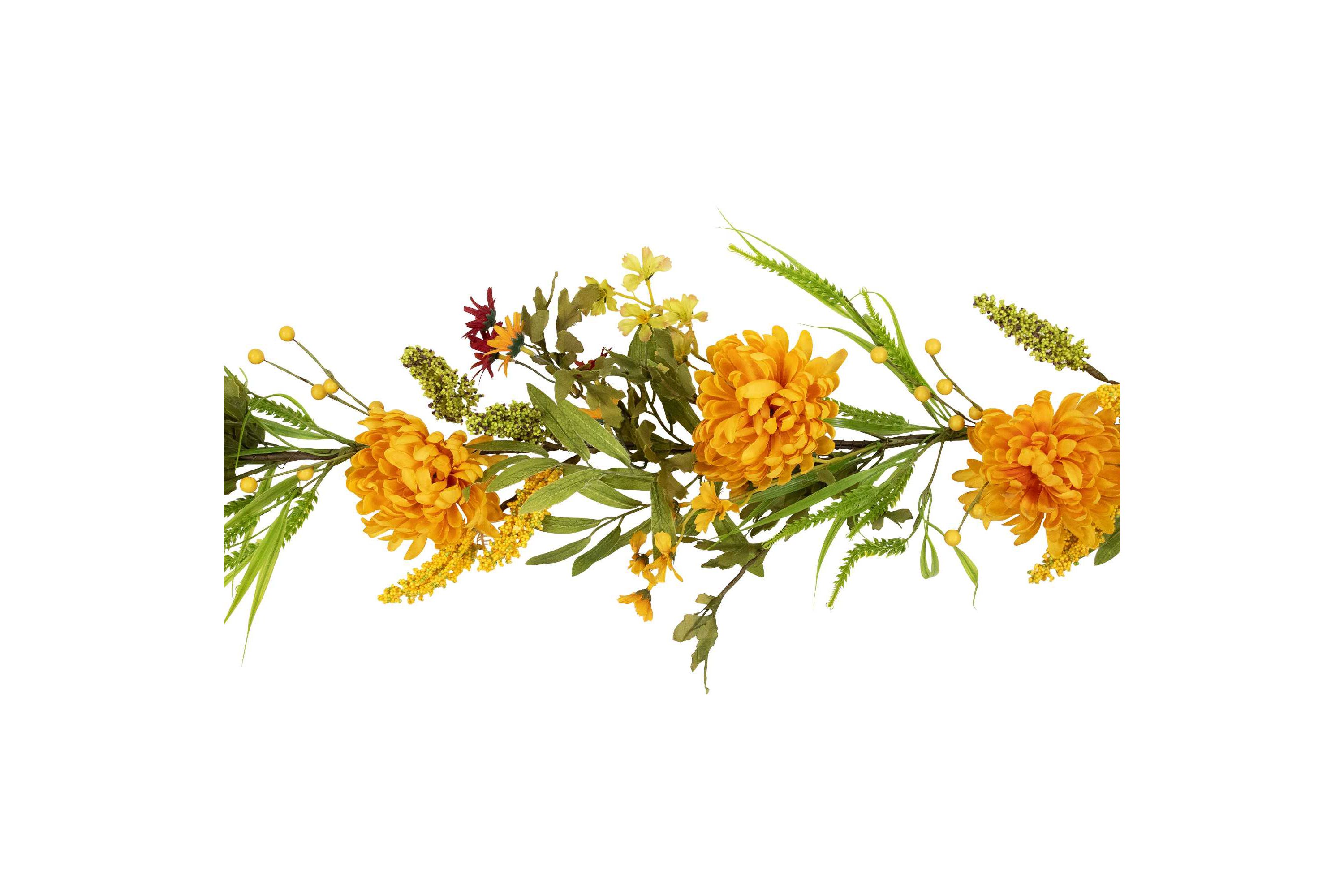 5 x 10" Orange Peony Artificial Fall Harvest Garland  Unlit