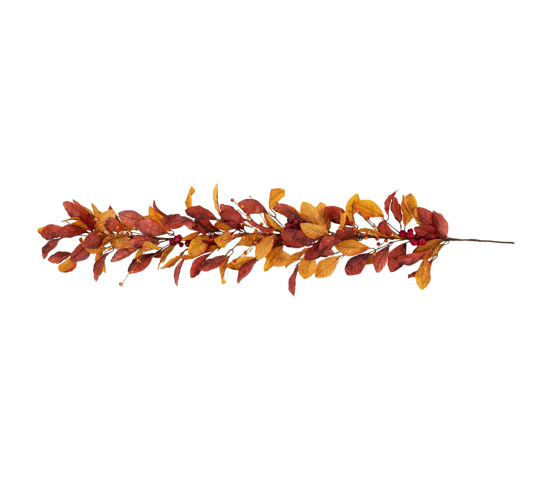 5 x 8" Berries with Orange and Red Leaves Artificial Fall Harvest Garland  Unlit