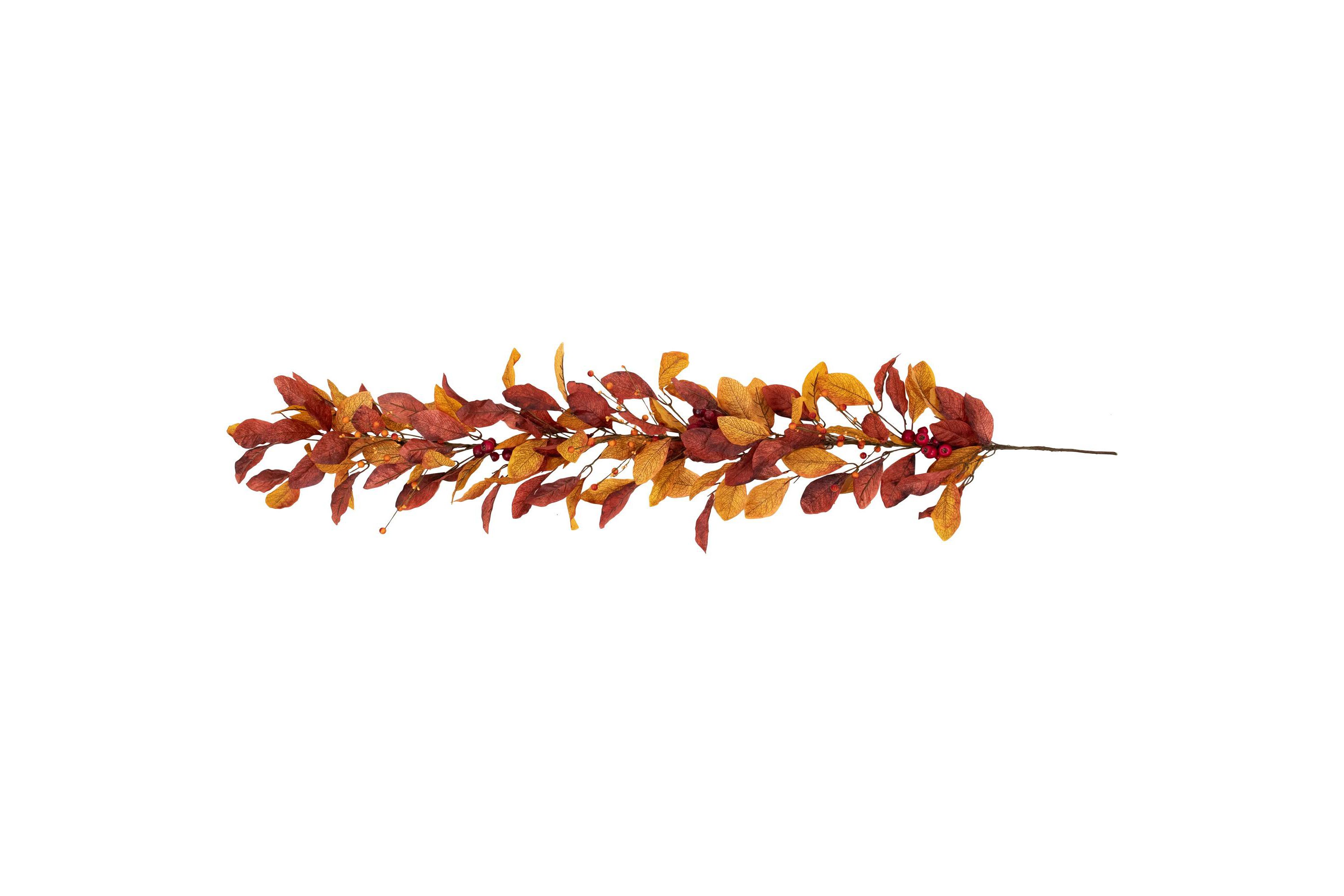 5 x 8" Berries with Orange and Red Leaves Artificial Fall Harvest Garland  Unlit