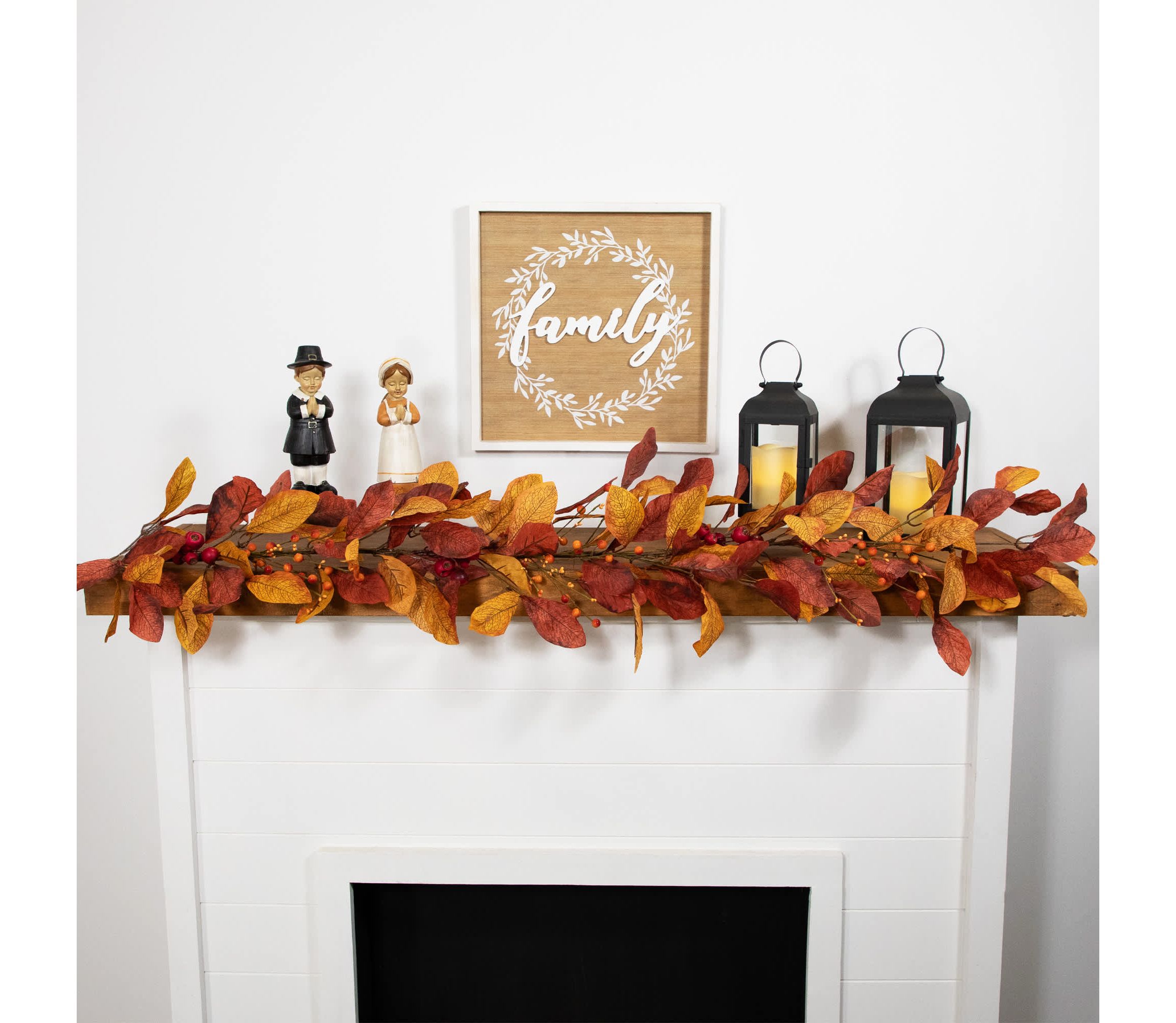 5 x 8" Berries with Orange and Red Leaves Artificial Fall Harvest Garland  Unlit