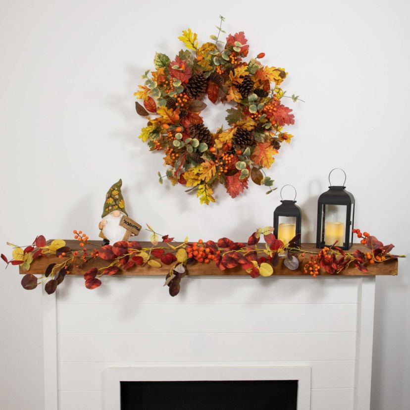 5 x 8" Berries and Leaves Artificial Fall Harvest Garland Unlit