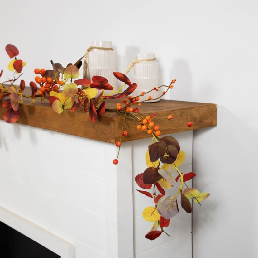 5 x 8" Berries and Leaves Artificial Fall Harvest Garland Unlit
