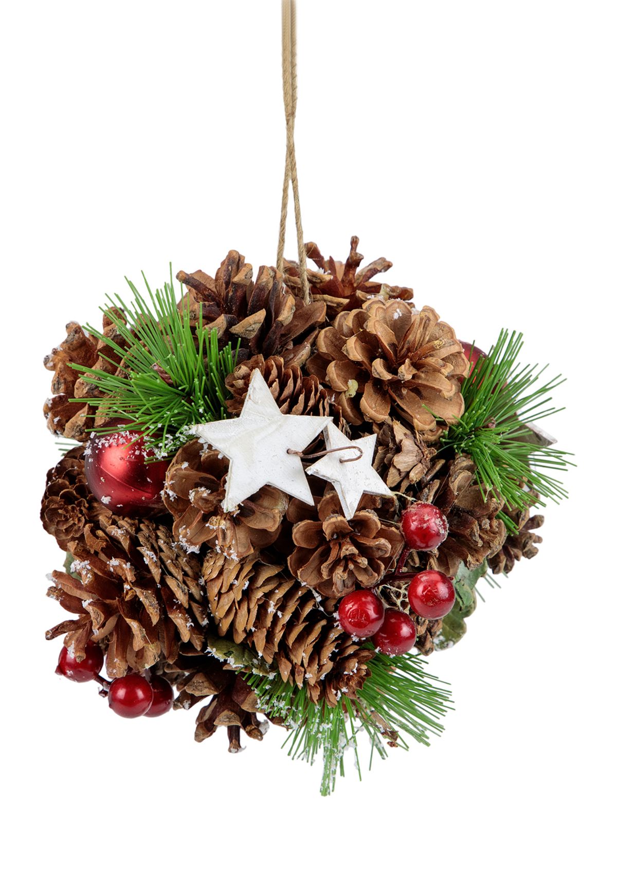 6Inch Pine Cones  Stars and Balls Hanging Christmas Ornament