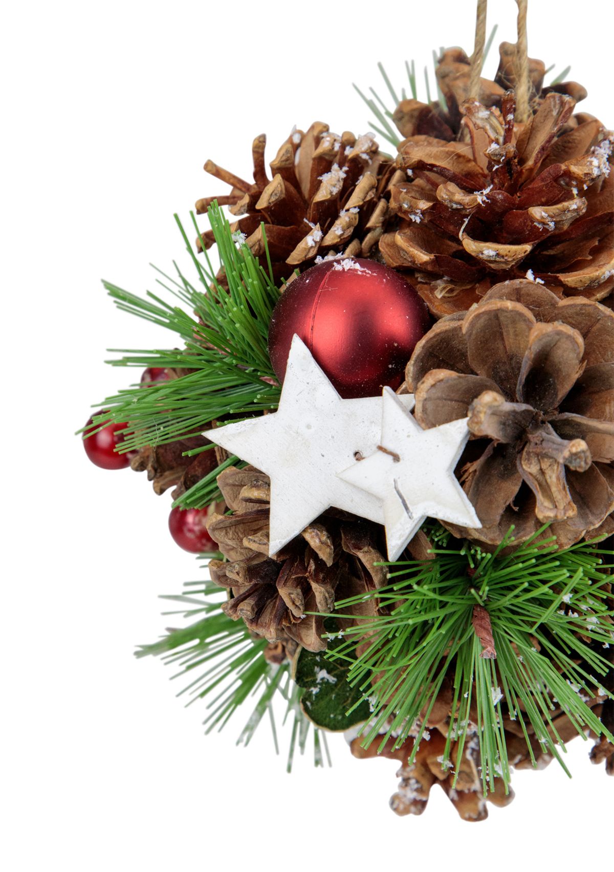 6Inch Pine Cones  Stars and Balls Hanging Christmas Ornament