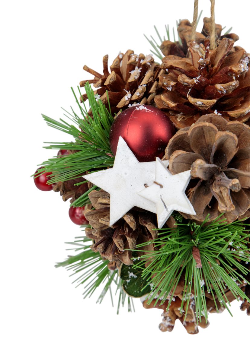 6Inch Pine Cones  Stars and Balls Hanging Christmas Ornament