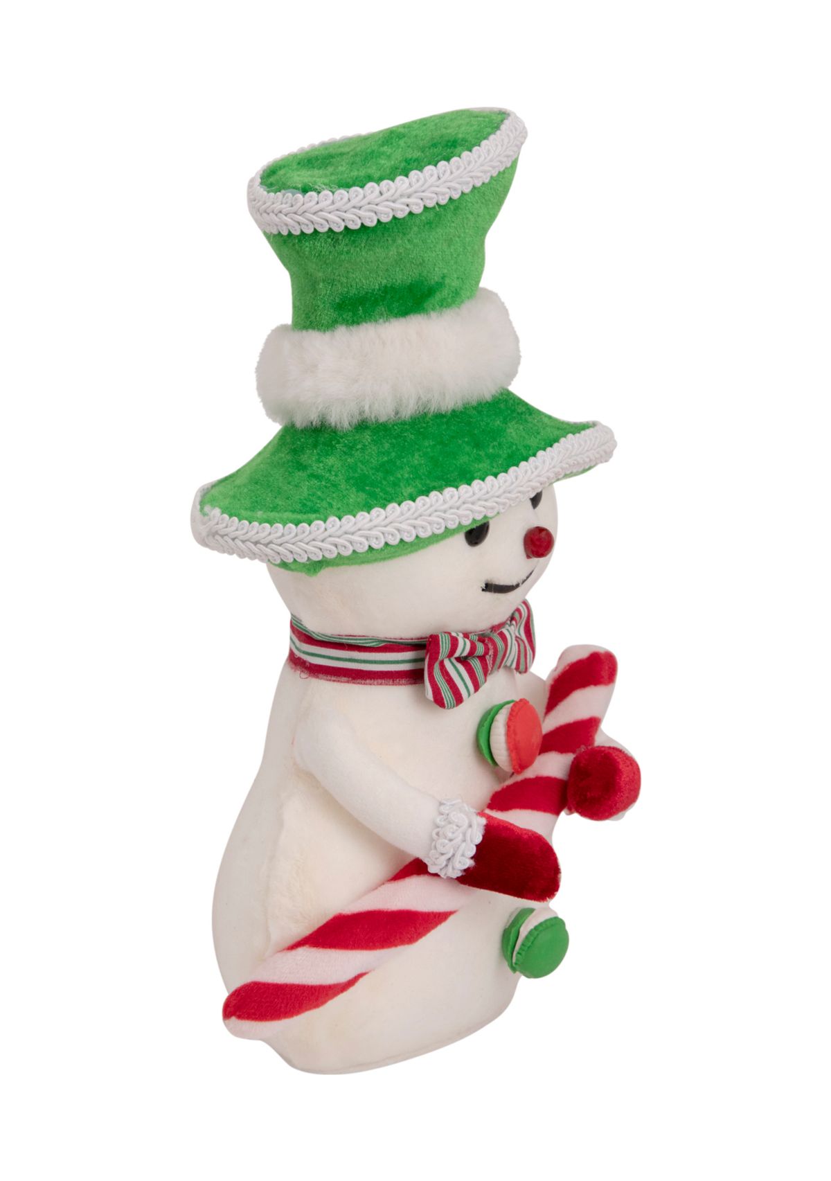 10Inch Snowman with Candy Cane Christmas Figure