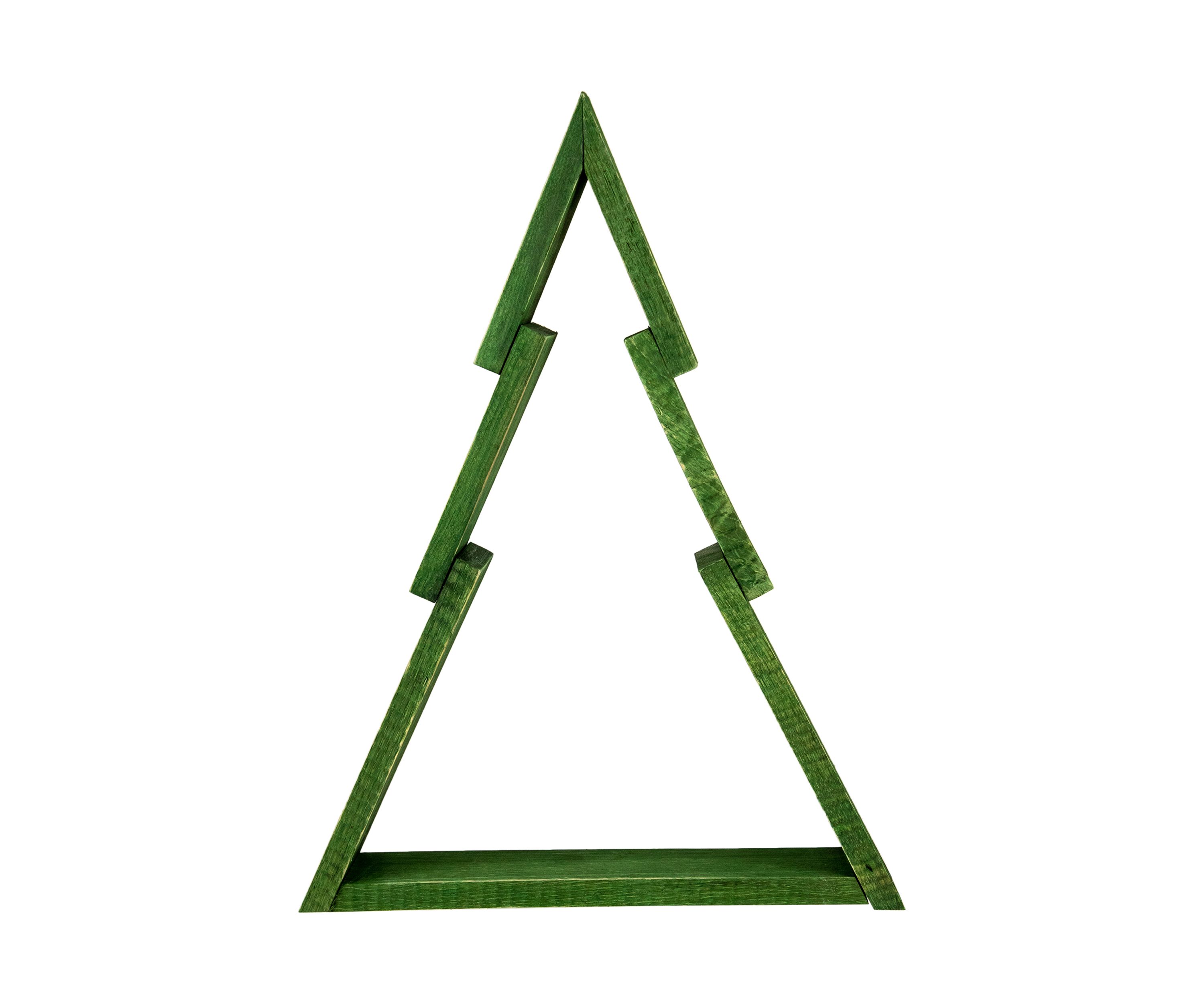 12Inch Green Geometric Wooden Christmas Tree Tabletop Display