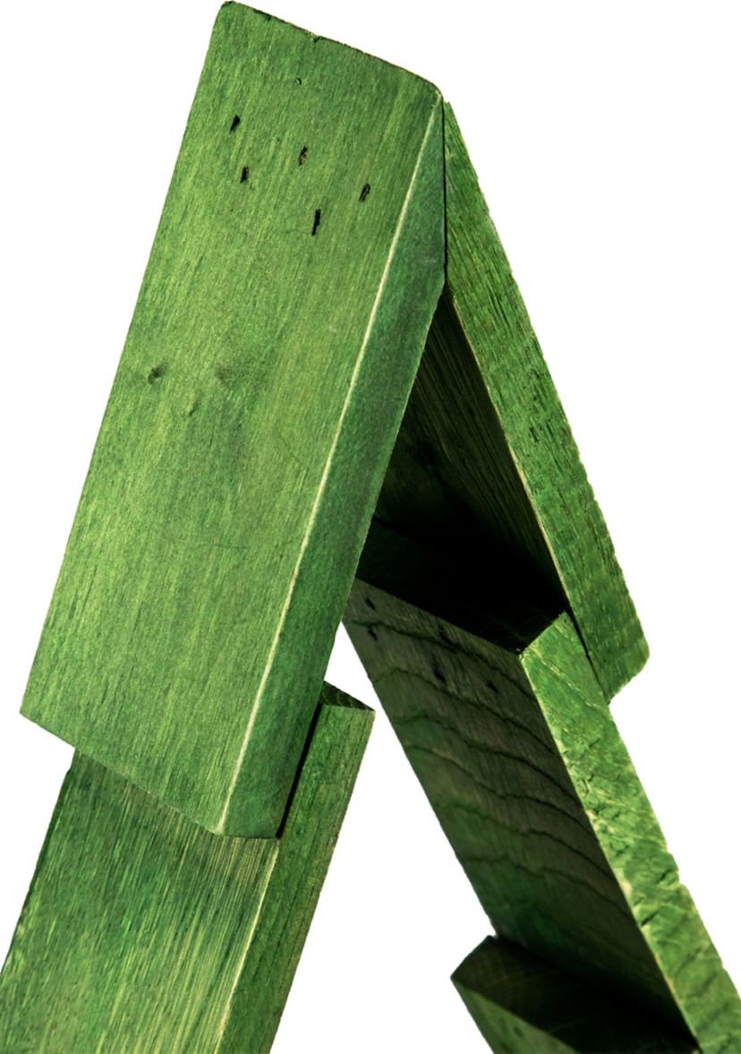 12Inch Green Geometric Wooden Christmas Tree Tabletop Display