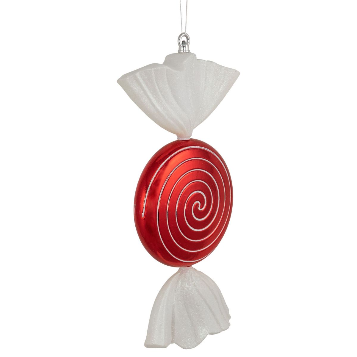 Swirl Peppermint Candy Shatterproof Commercial Christmas Ornament - 18" - Red