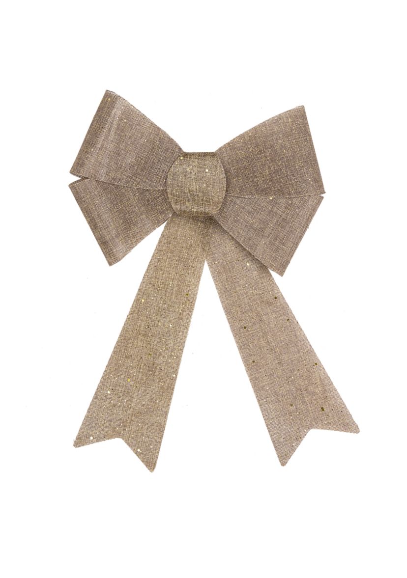 16Inch LED Lighted Gold Glitter Burlap Bow Christmas Decoration with Color Changing Lights