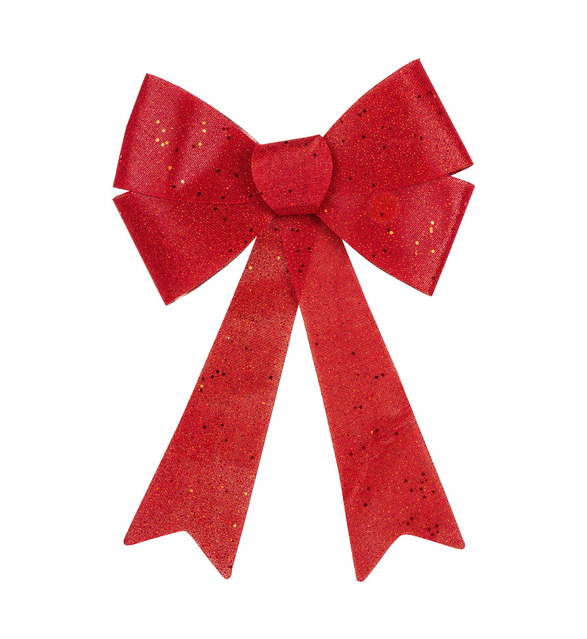 16Inch LED Lighted Red Burlap Bow Christmas Decoration with Color Changing Lights