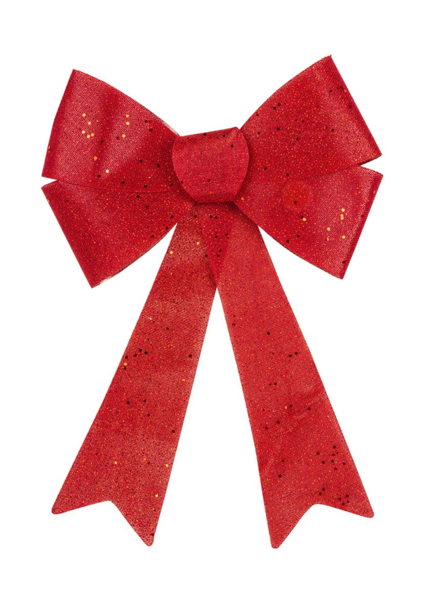 16Inch LED Lighted Red Burlap Bow Christmas Decoration with Color Changing Lights
