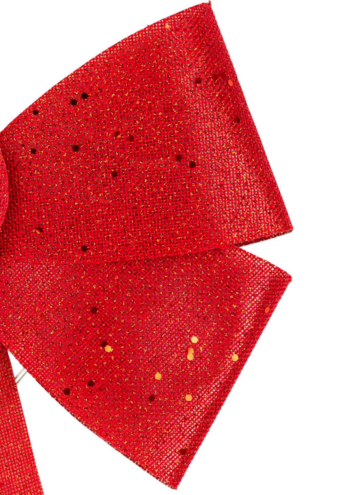 16Inch LED Lighted Red Burlap Bow Christmas Decoration with Color Changing Lights