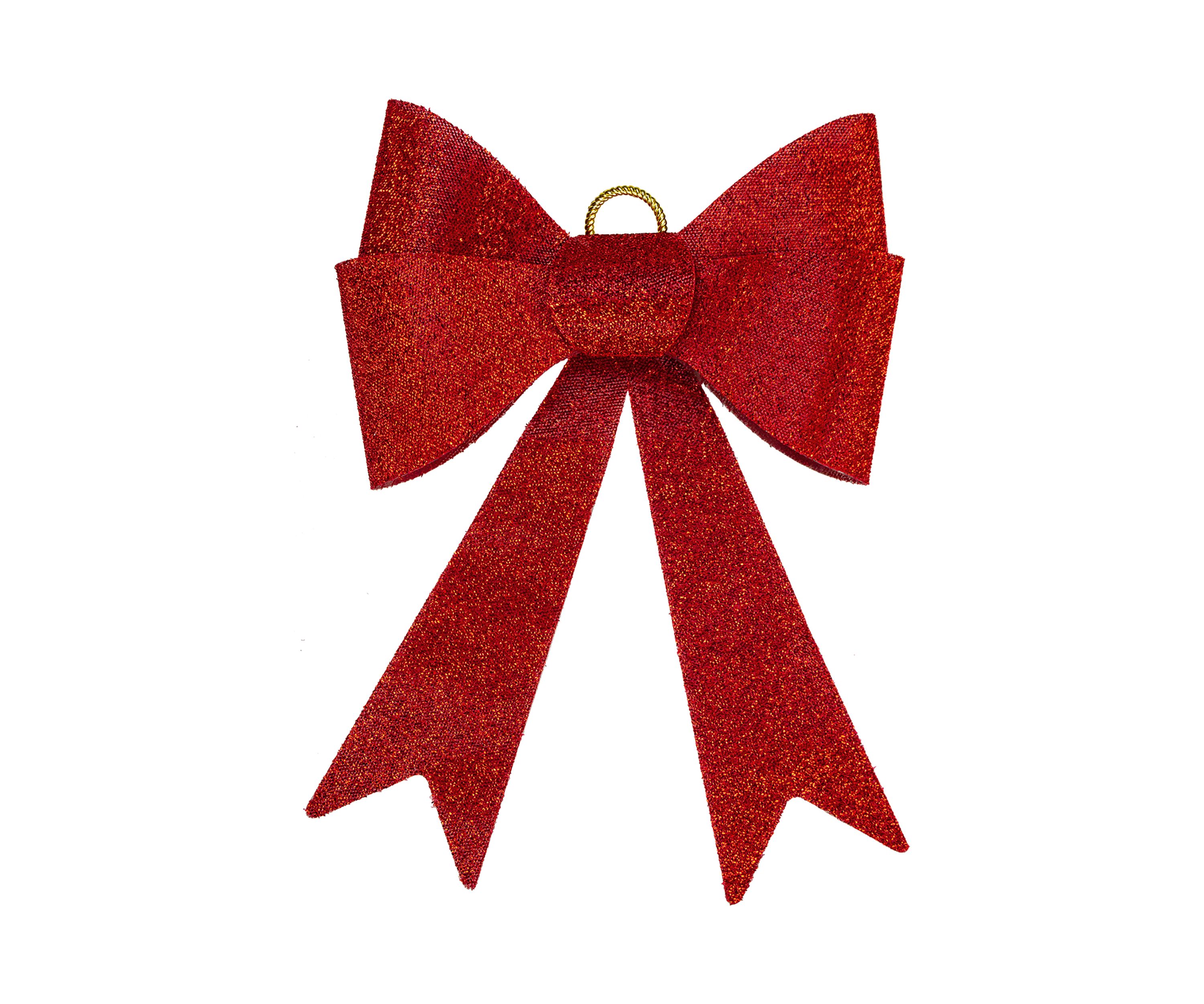 23Inch LED Lighted Red Tinsel Bow Christmas Decoration with Color Changing Lights