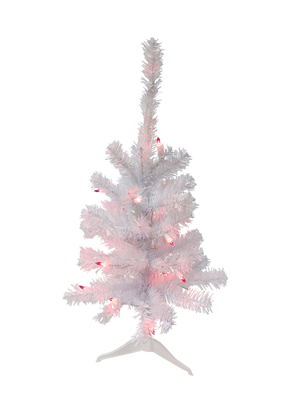 2 Pre-Lit Woodbury White Pine Slim Artificial Christmas Tree  Pink Lights
