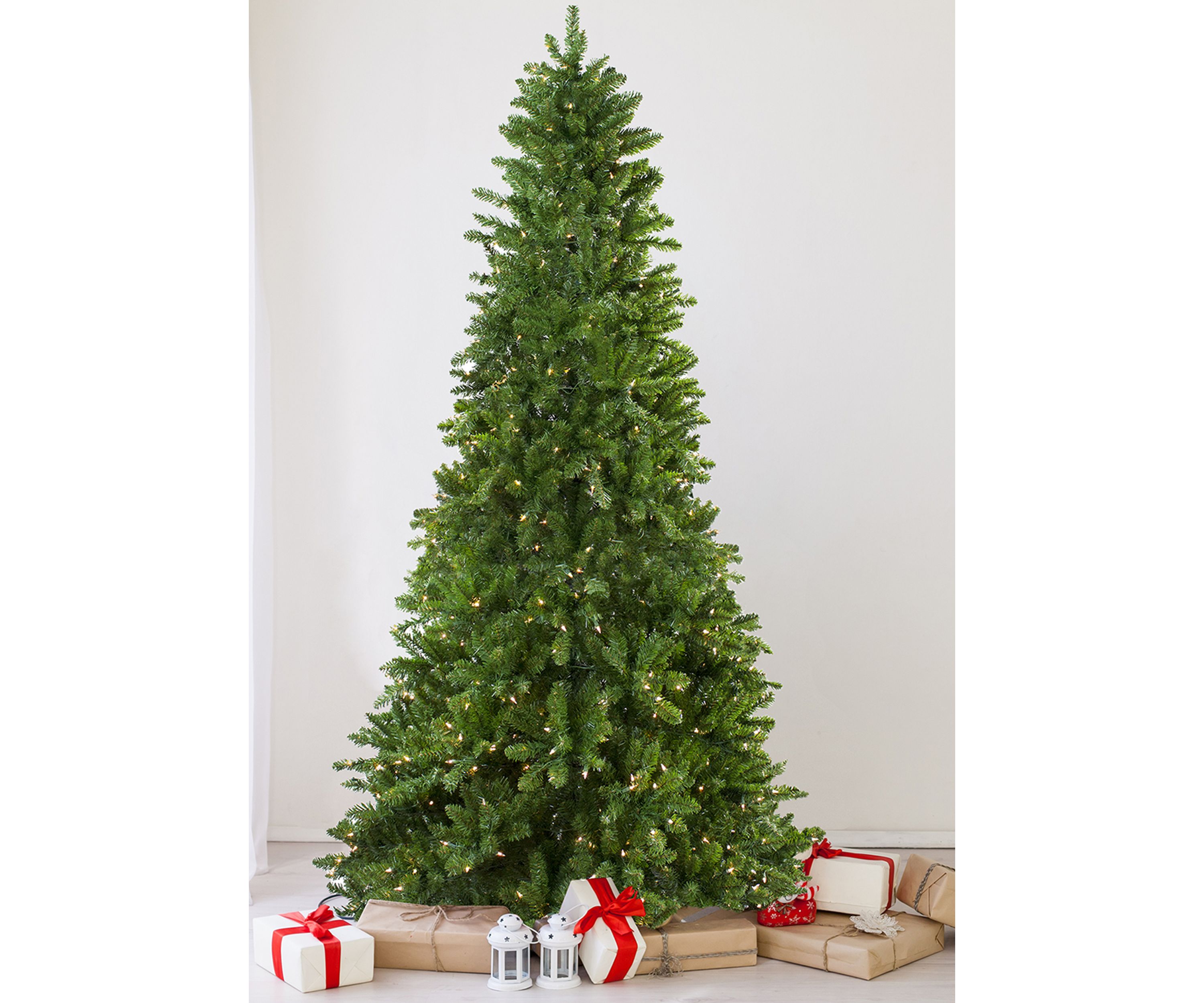 9 Pre-Lit Everett Pine Slim Artificial Christmas Tree  Clear Lights