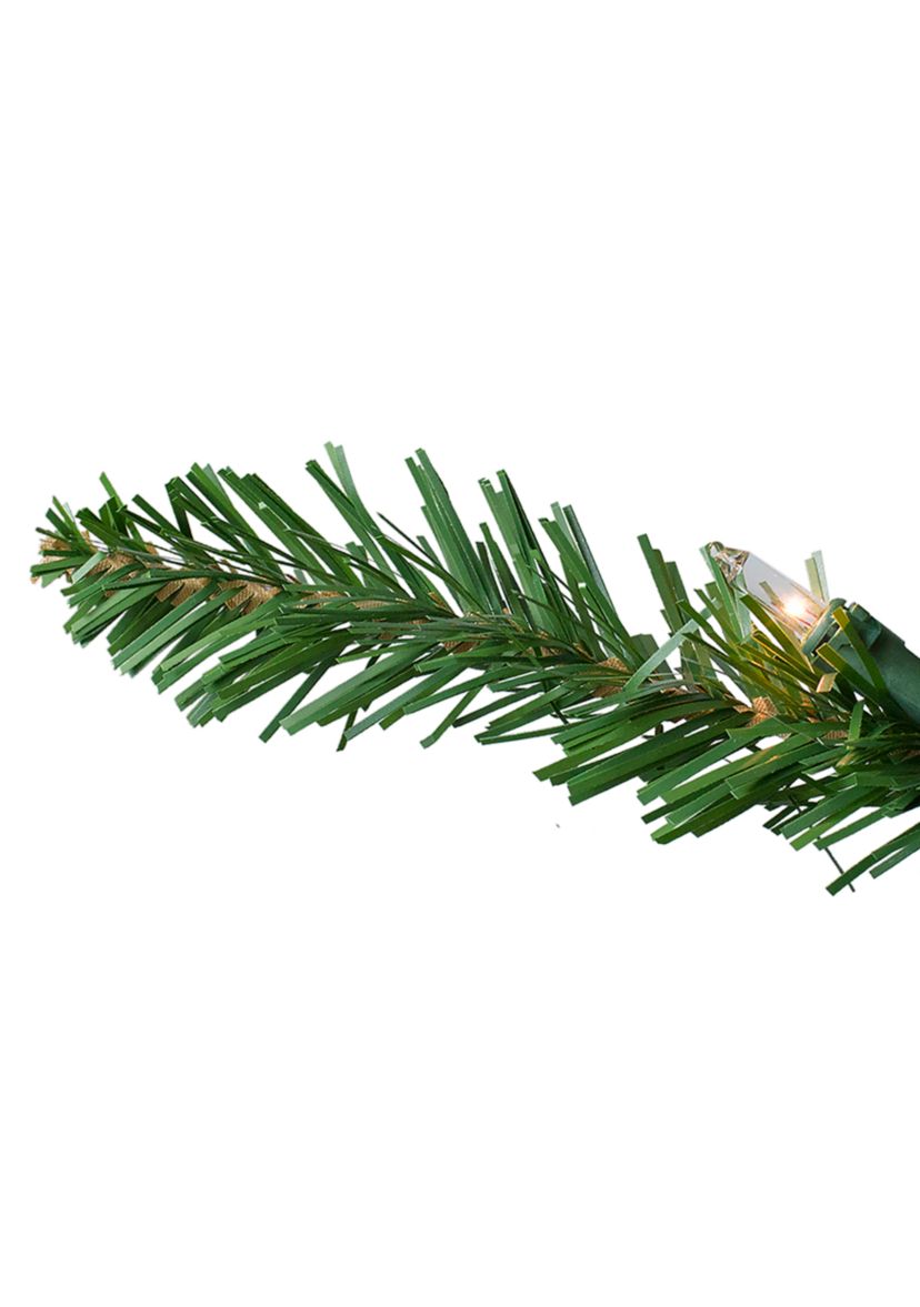 9 Pre-Lit Everett Pine Slim Artificial Christmas Tree  Clear Lights