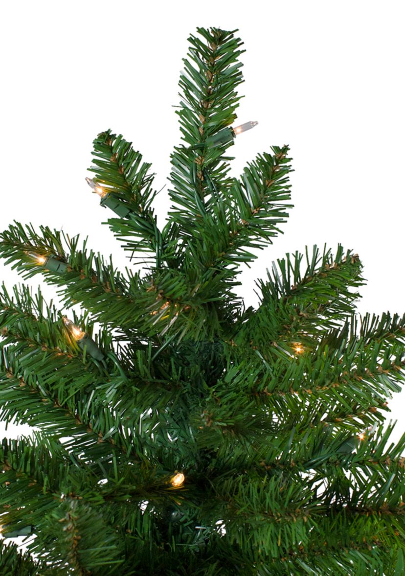 9 Pre-Lit Everett Pine Slim Artificial Christmas Tree  Clear Lights