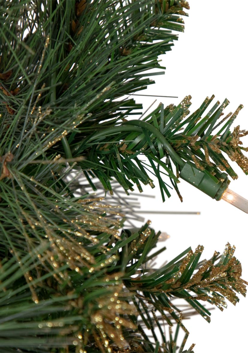 4.5 Pre-Lit Yorkshire Pine Pencil Artificial Christmas Tree  Clear Lights