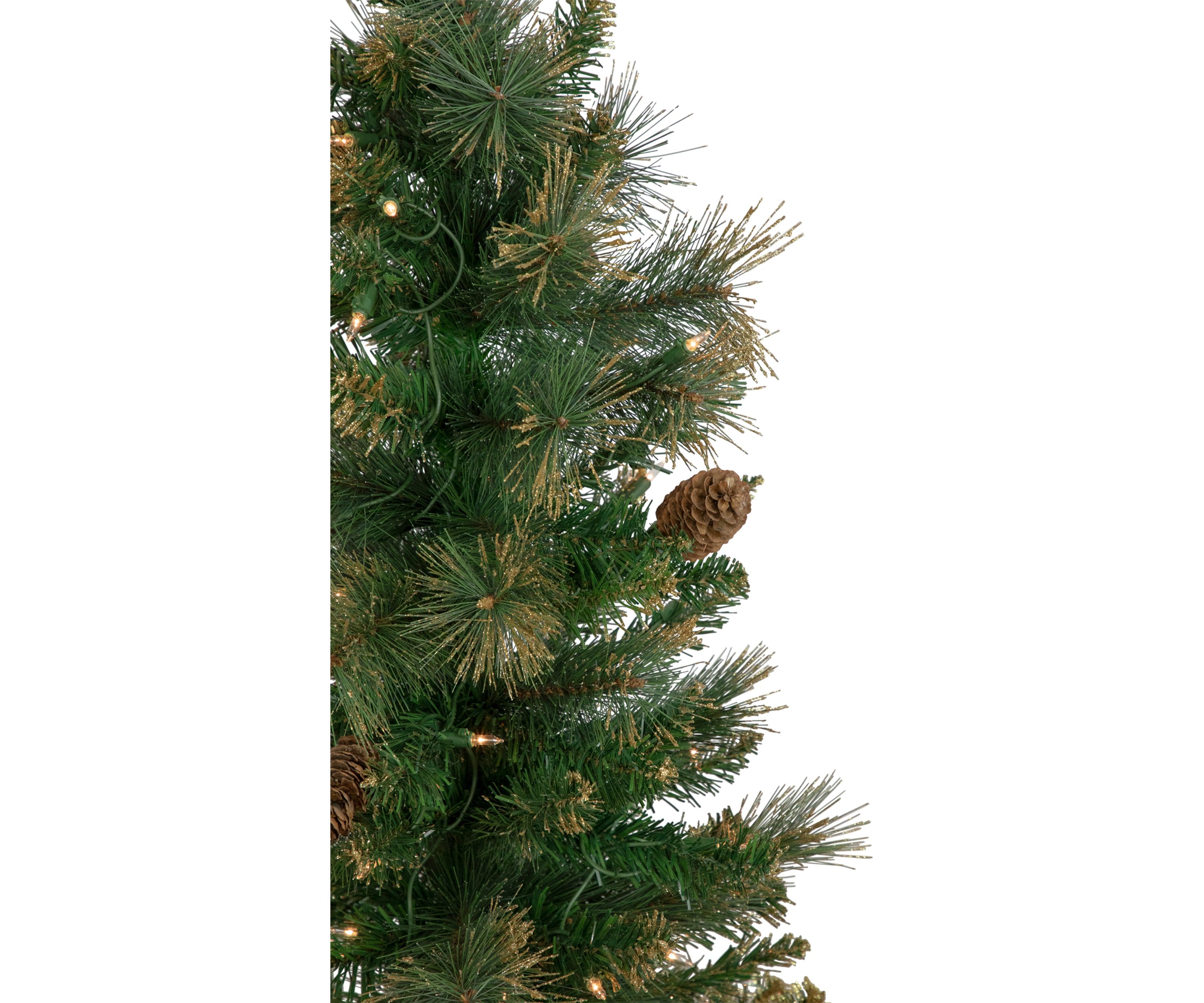 4.5 Pre-Lit Yorkshire Pine Pencil Artificial Christmas Tree  Clear Lights