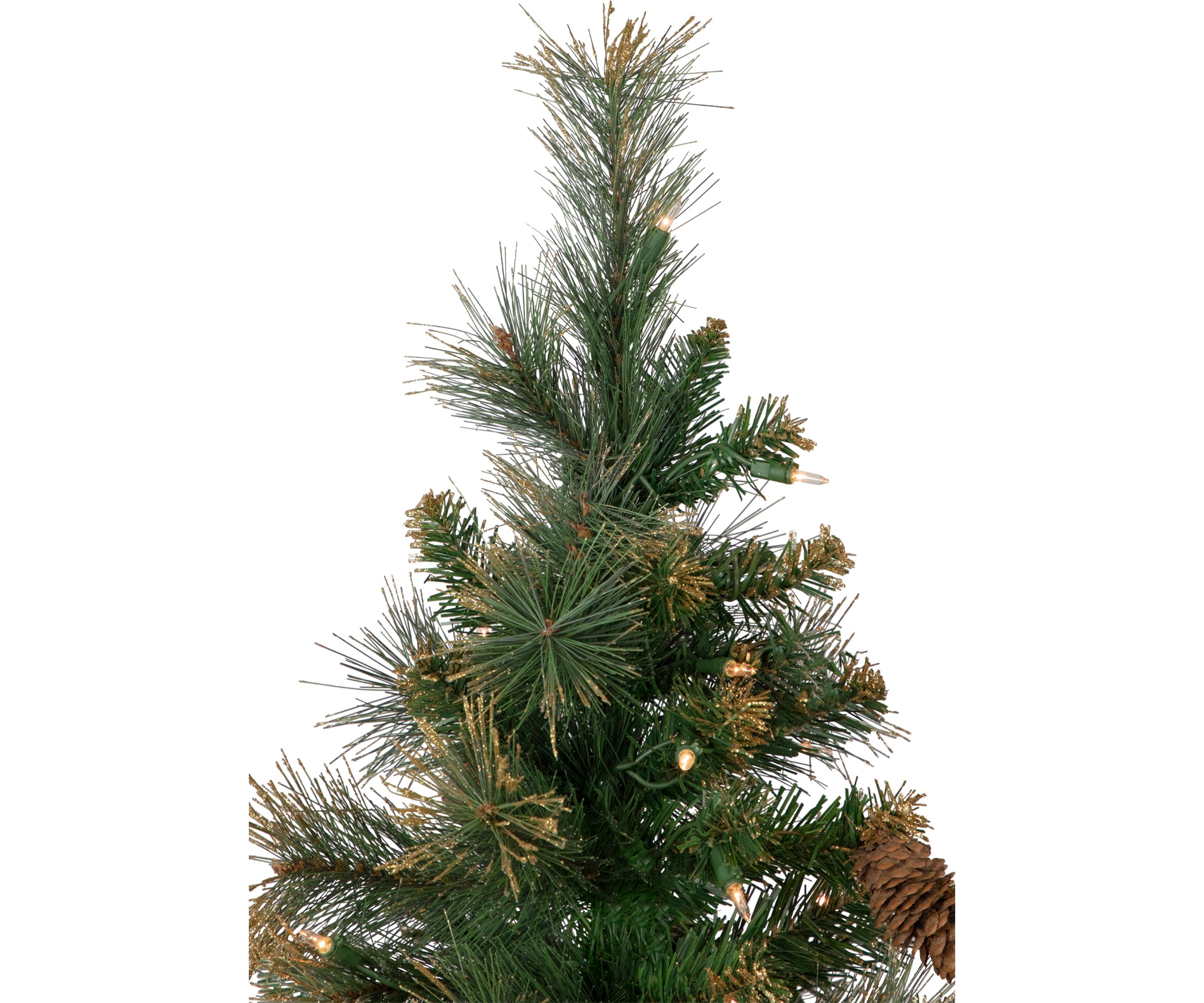 4.5 Pre-Lit Yorkshire Pine Pencil Artificial Christmas Tree  Clear Lights