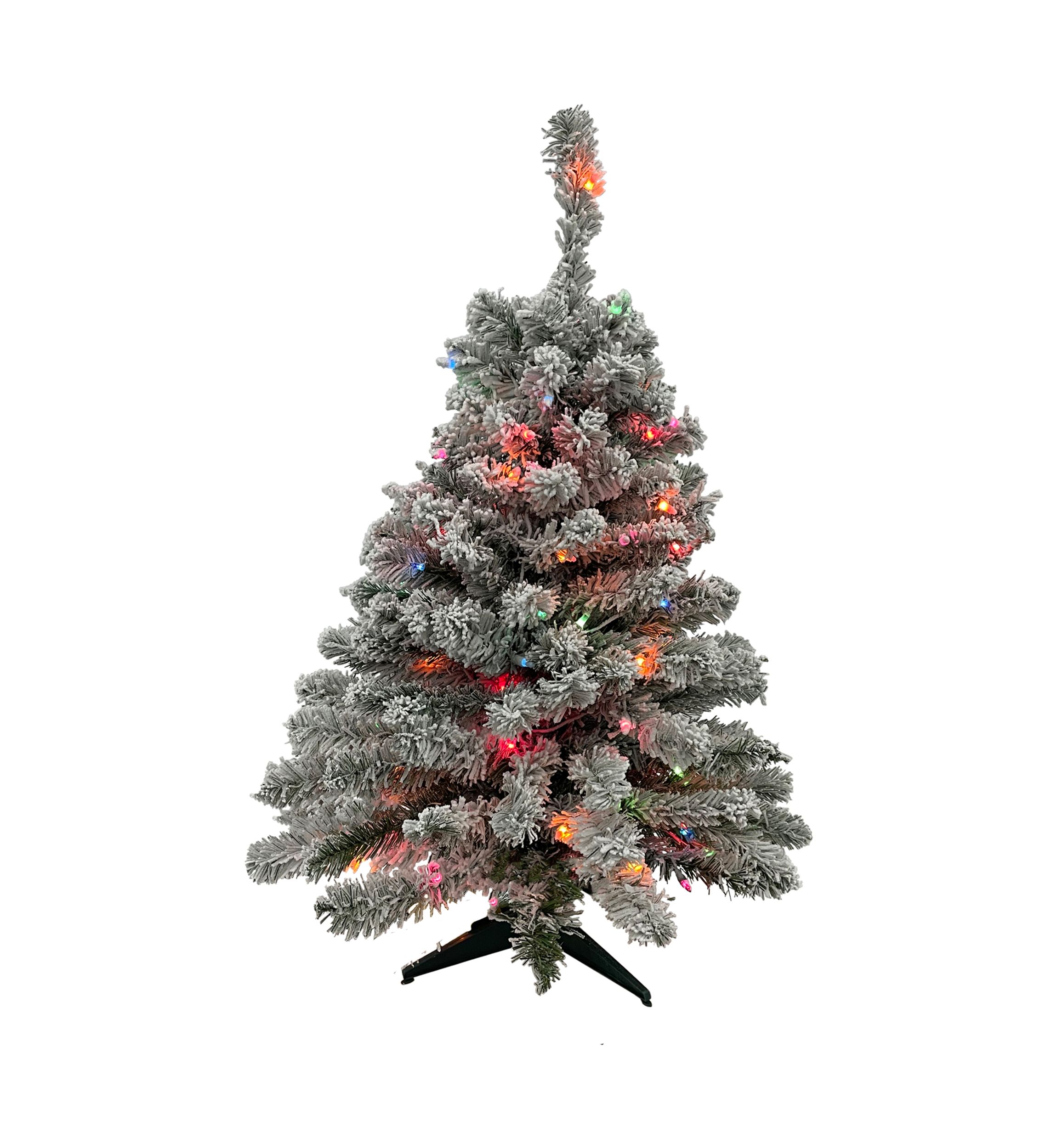 3 Pre-Lit Medium Heavily Flocked Madison Pine Artificial Christmas Tree  Multi Lights