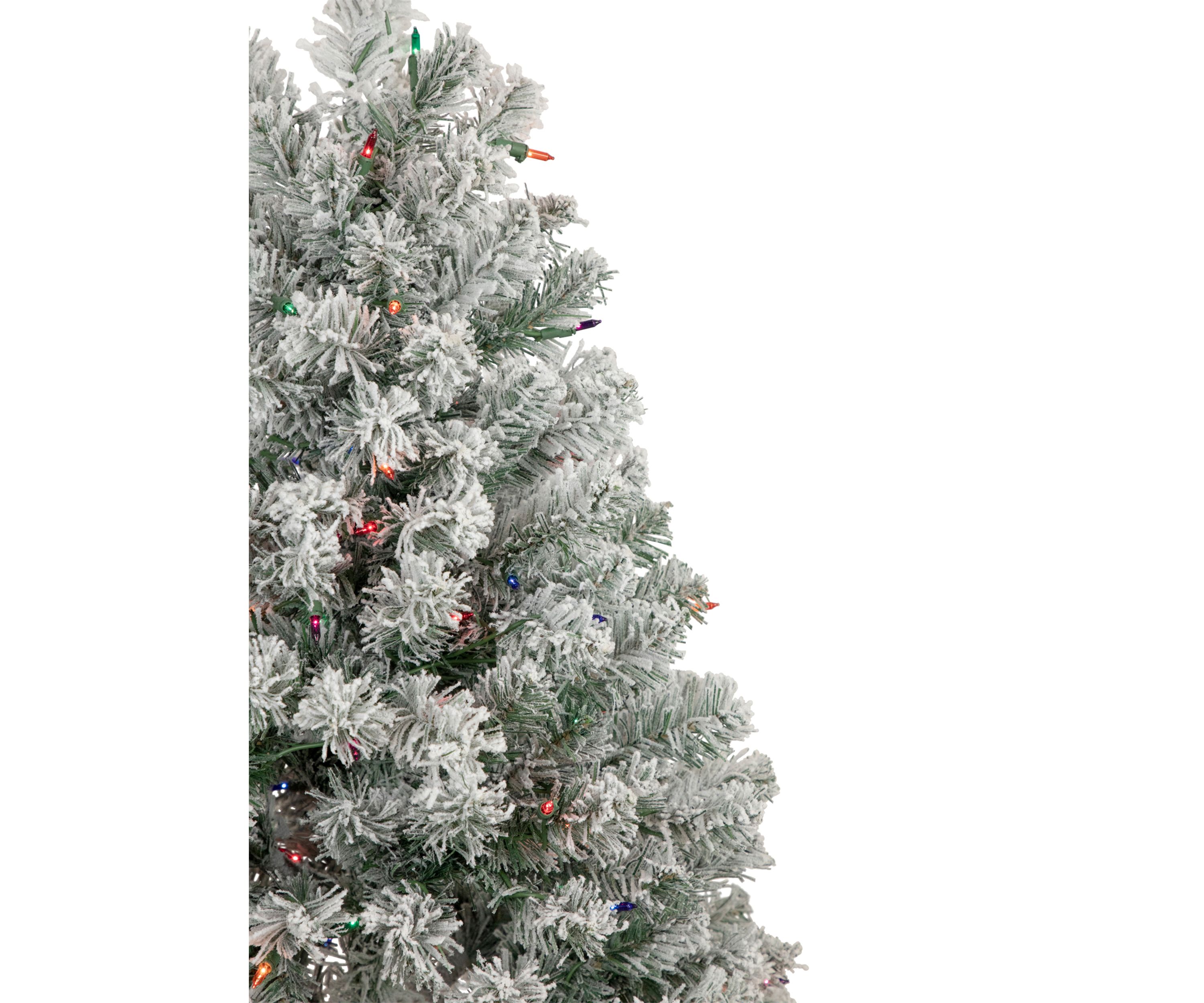 4.5 Pre-Lit Flocked Madison Pine Artificial Christmas Tree  Multi Lights
