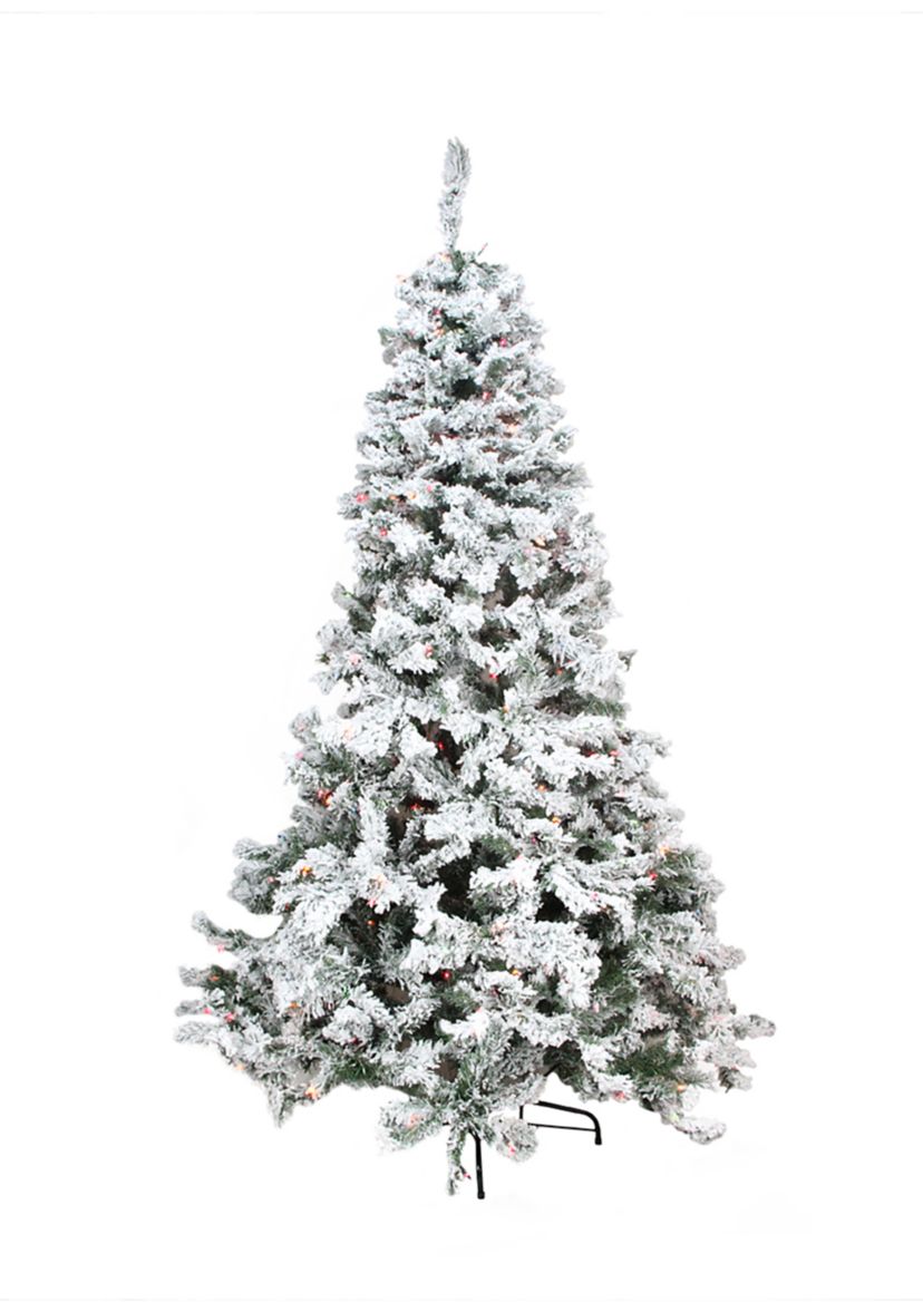 6.5 Pre-Lit Flocked Madison Pine Artificial Christmas Tree  Multi Lights