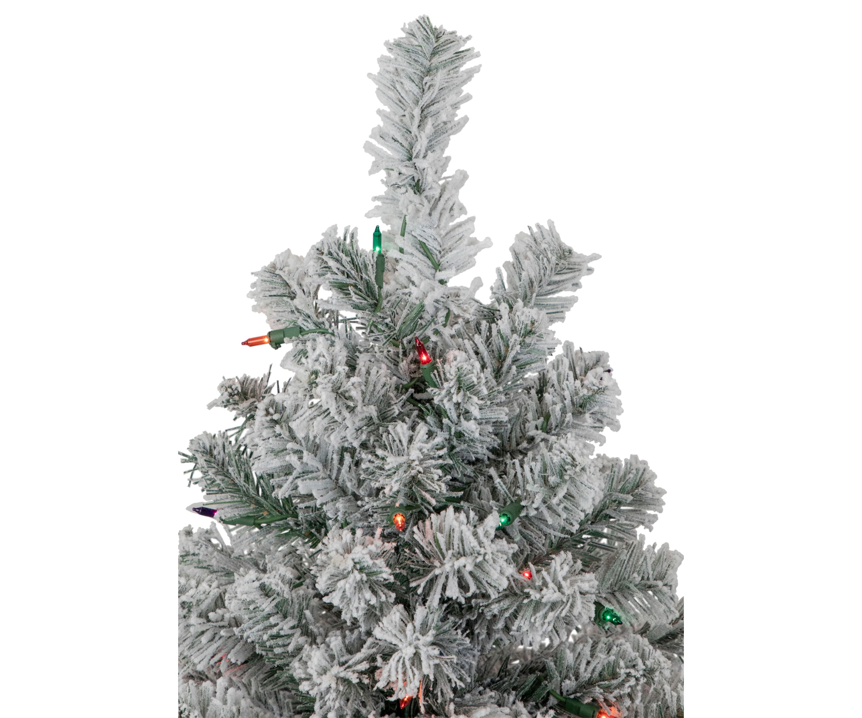 6.5 Pre-Lit Flocked Madison Pine Artificial Christmas Tree  Multi Lights