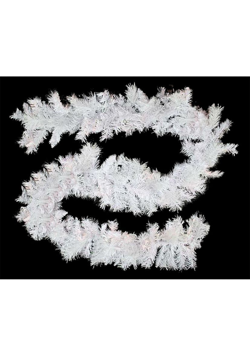9 x 10Inch Pre-Lit Vermont White Pine Artificial Christmas Garland  Clear Lights